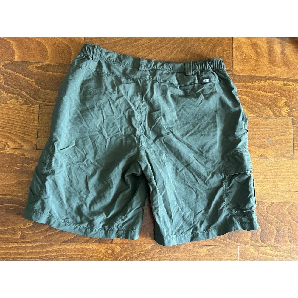 The North Face Mens Horizon Cargo Shorts Olive Green Ripstop Nylon Hiking Size L